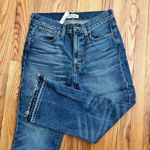 NWT Madewell cropped flare jeans raw hem